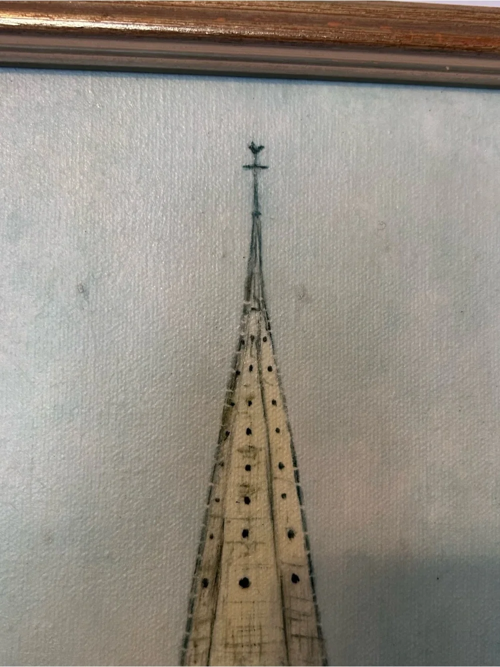Vintage Maurice Utrillo 1939 Eglise De Royan Church Street Scene 22x10 Framed - Picture 5 of 10
